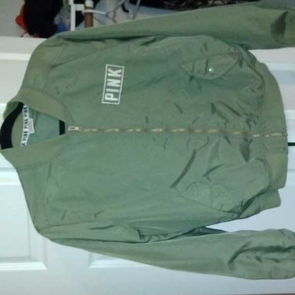 Pink Victoria Secret windbreaker green jacket size XS - Picture 3 of 17